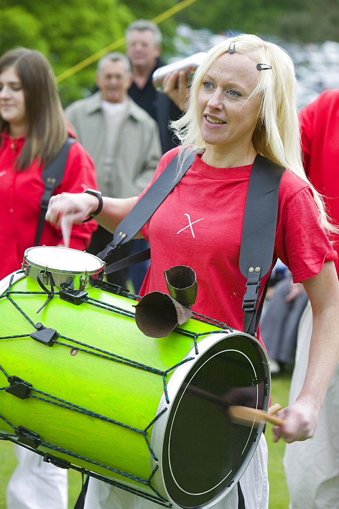 A drumming band, Cumbria, England, United Kingdom, Europe