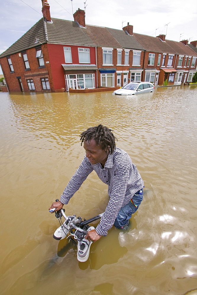 The village of Toll Bar one of many places hit by unprecedented floods in June 2007, near Doncaster, South Yorkshire, England, United Kingdom, Europe