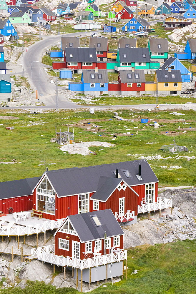 Colourful houses in Ilulissat on Greenland, Polar Regions