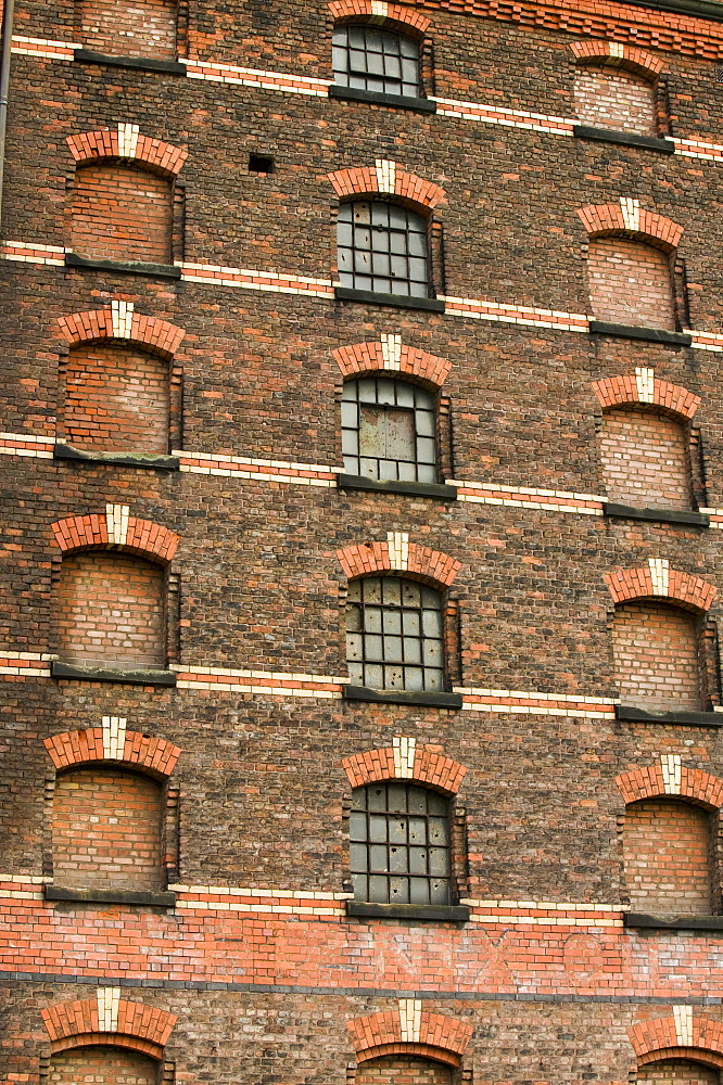 A derelict docklands mill warehouse building in Liverpool, Merseyside, England, United Kingdom, Europe