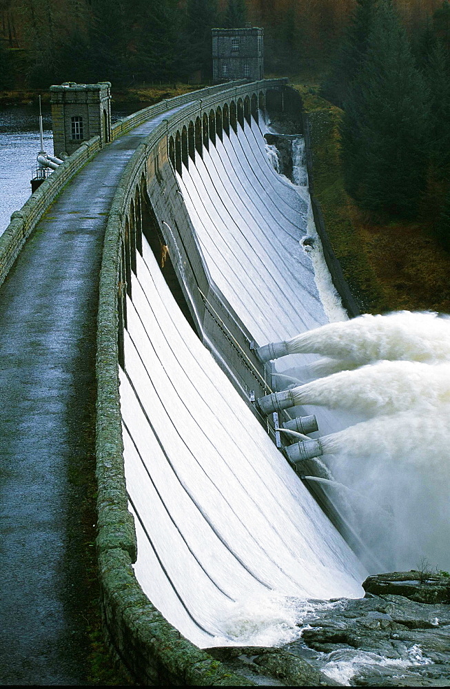 An HEP dam at Loch Lagan in Scotland, United Kingdom, Europe