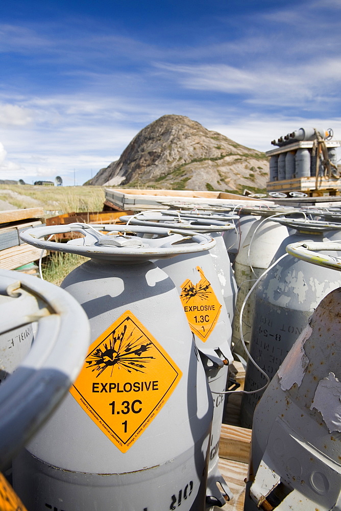 American military explosive rockets abandoned on a tip at Kangerlussuaq in Greenland, Polar Regions