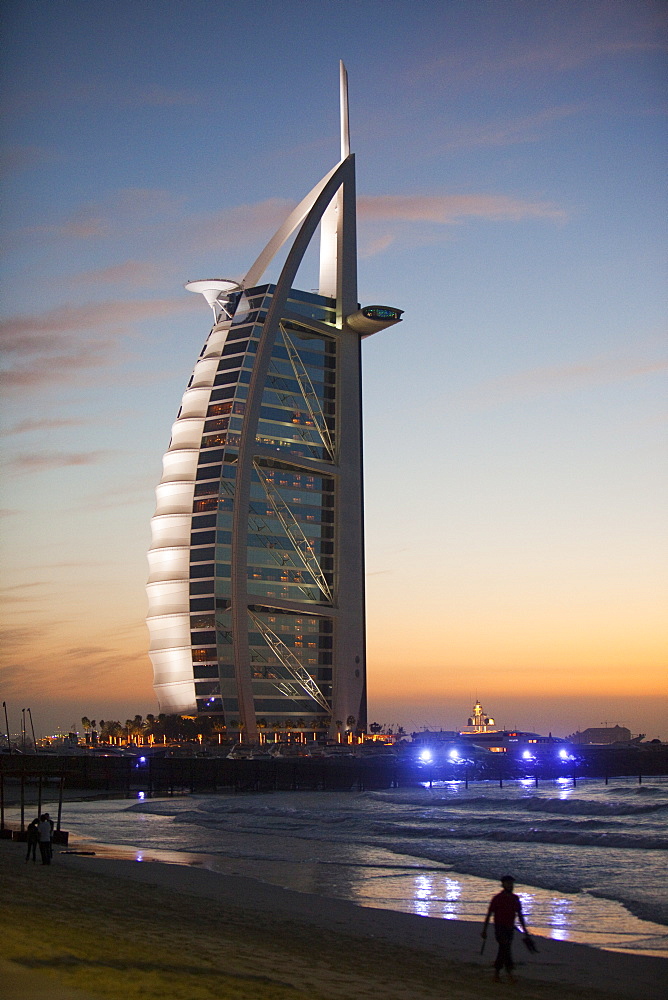 The iconic Burj al Arab hotel in Dubai, United Arab Emirates, Middle East