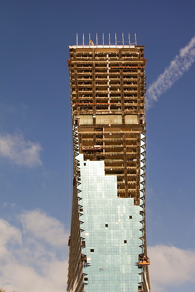 High rise tower blocks being constructed in Dubai, United Arab Emirates, Middle East