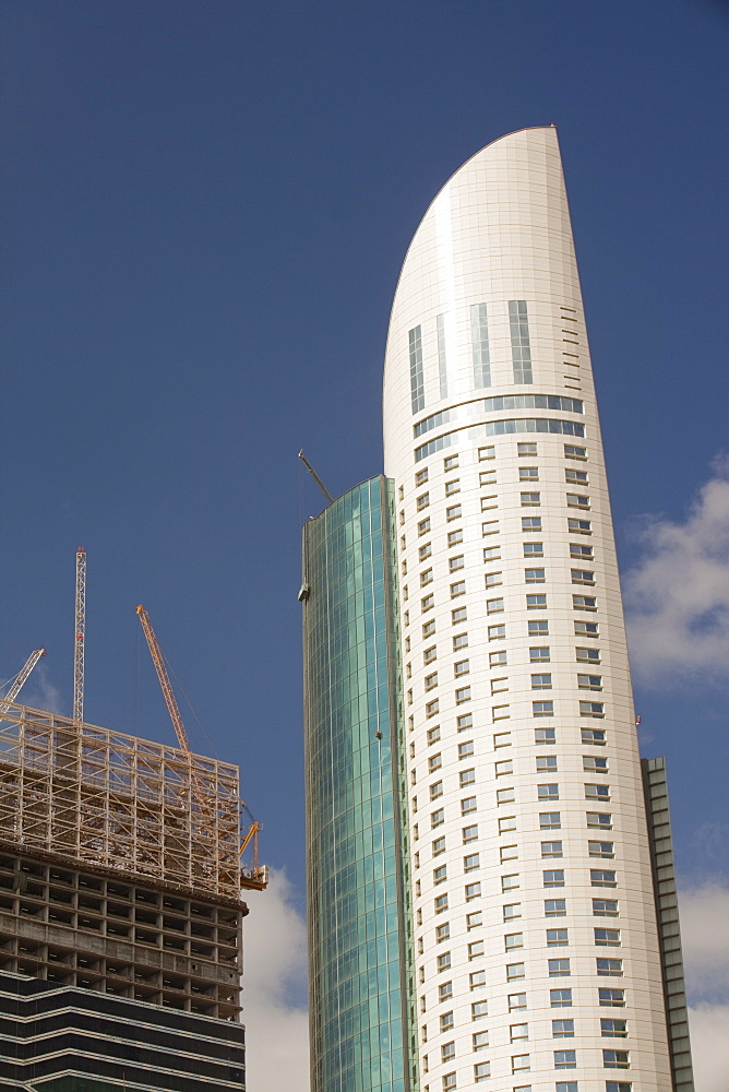 High rise tower blocks being constructed in Dubai, United Arab Emirates, Middle East