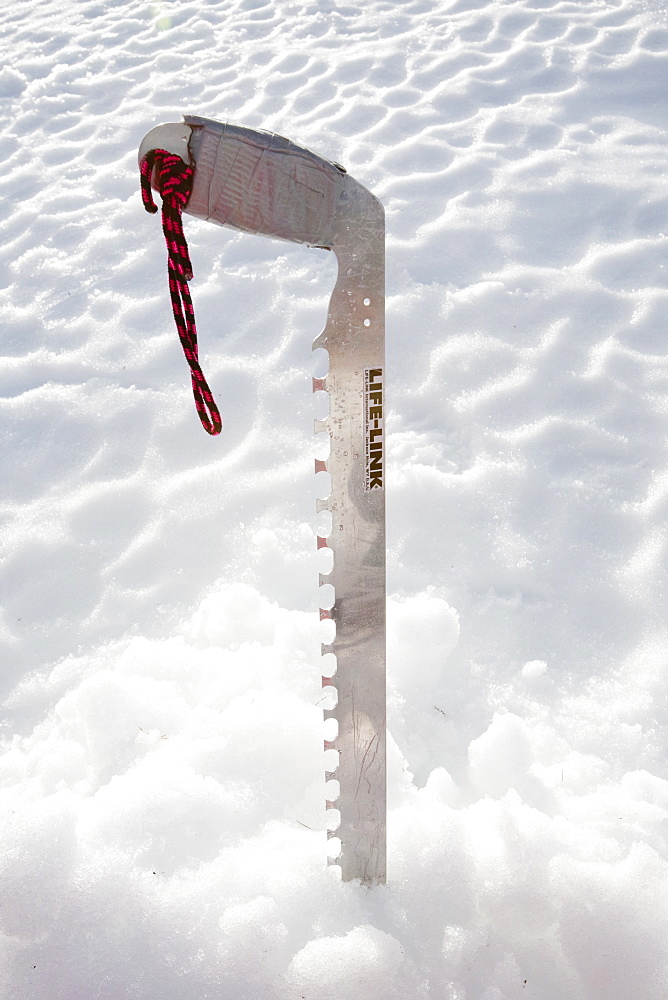 Equipment used by the Scottish Avalanche Information Service to assess avalanche risk in the Scottish mountains, Scotland, United Kingdom, Europe