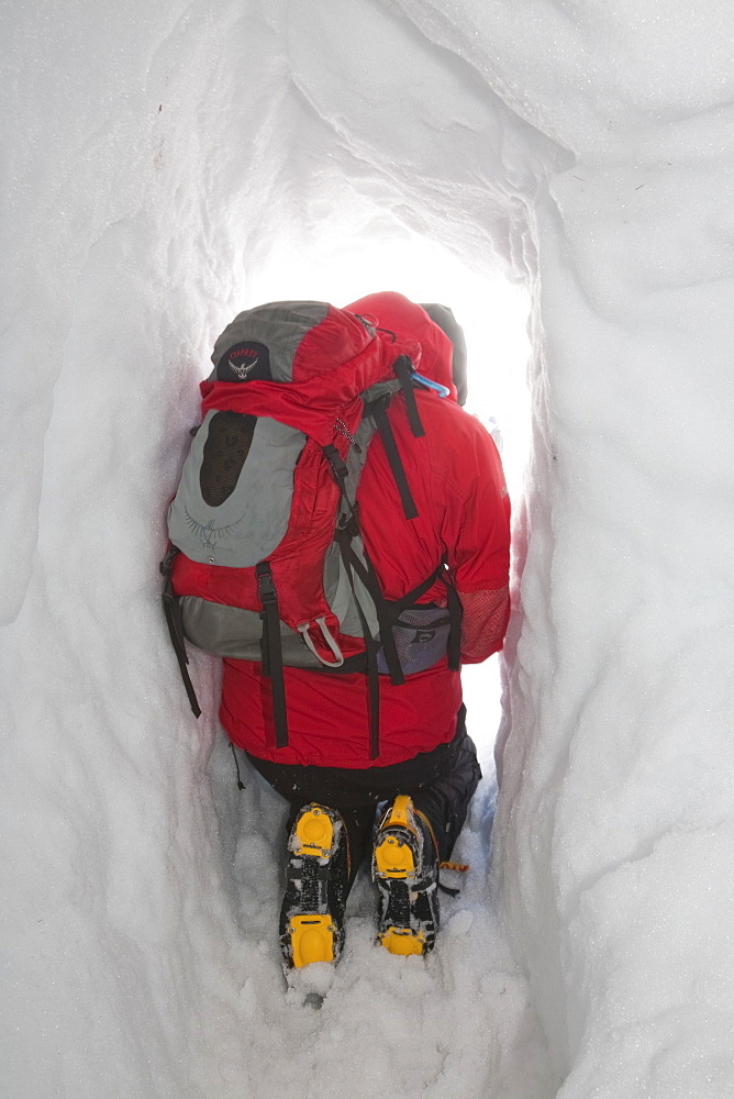 A group of mountaineers building snow holes on Cairngorm in the Cairngorm National Park in Scotland, United Kingdom, Europe