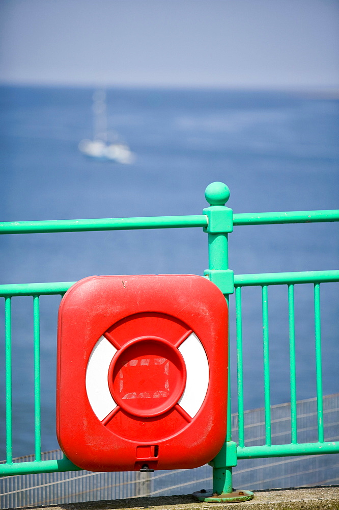 A lifebelt in Appledore, Devon, England, United Kingdom, Europe