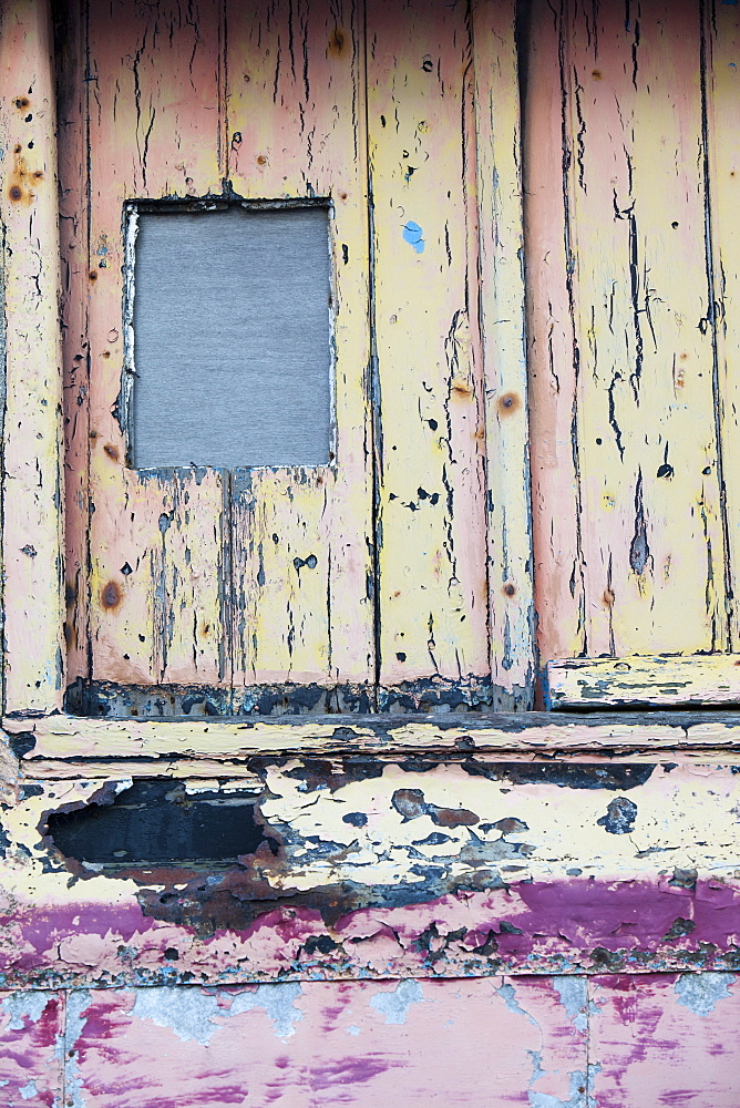 Paint peeling on a door in St. Just, Cornwall, England, United Kingdom, Europe