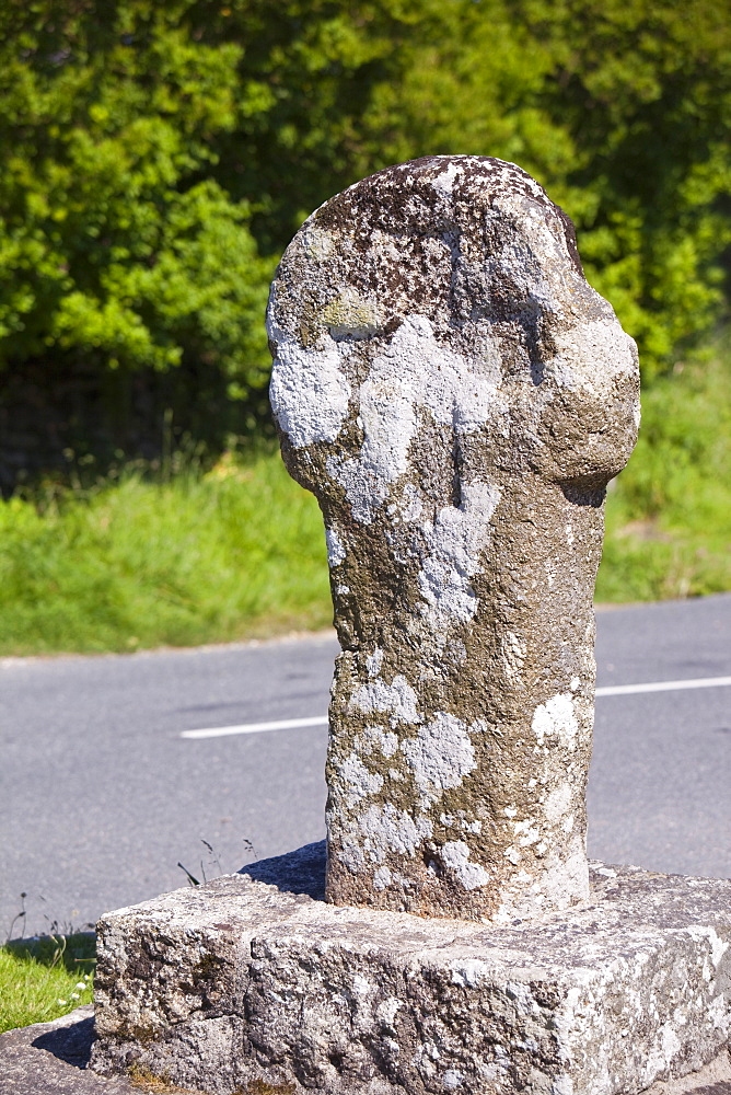 An ancient stone cross in Crows an Wra in Cornwall, England, United Kingdom, Europe