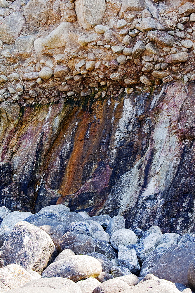 Remains of a raised beach near Sennen Cove, Cornwall, England, United Kingdom, Europe