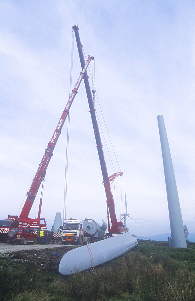 Constructing a new wind farm at Lambrigg between Kendal and Sedburgh, Cumbria, England, United Kingdom, Europe