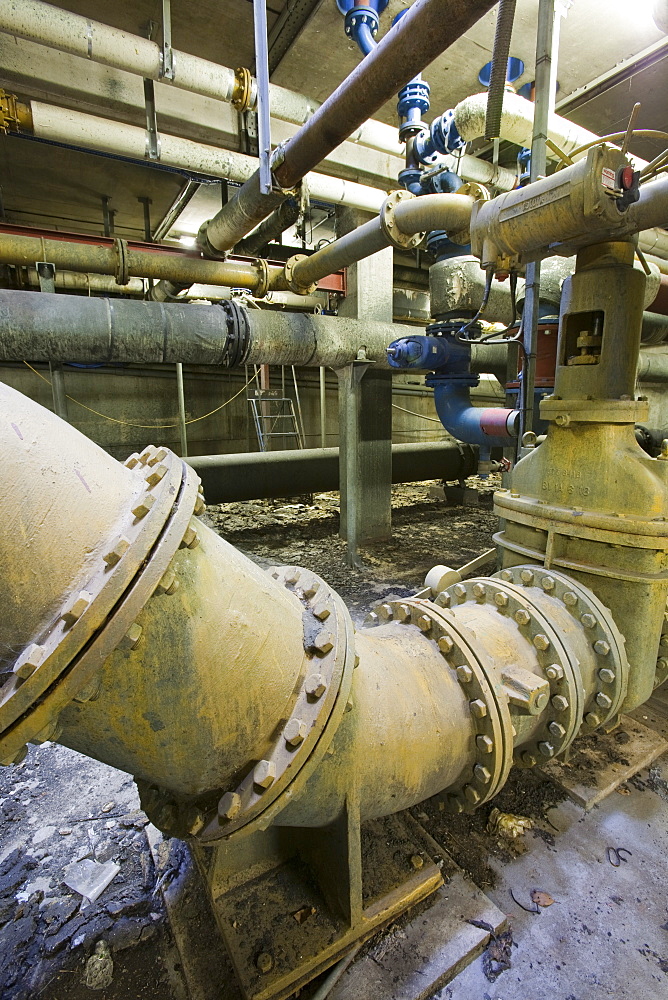 Biodigesters at United Utilities' Daveyhulme plant which processes all of Manchester's sewage, Manchester, England, United Kingdom, Europe