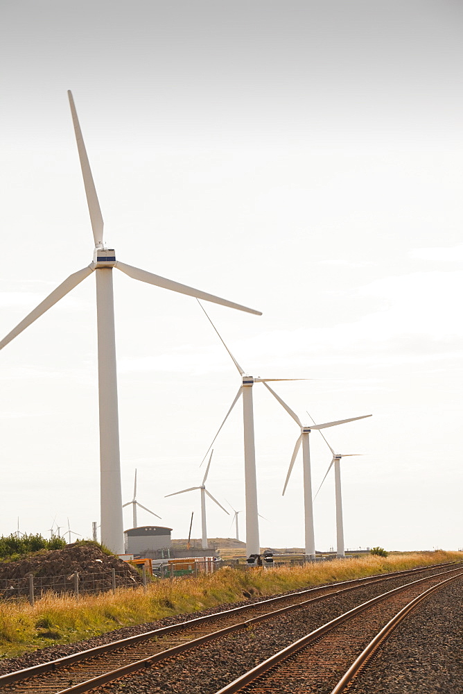 A windfarm on the outskirts of Workington at Siddick, Cumbria, England, United Kingdom, Europe