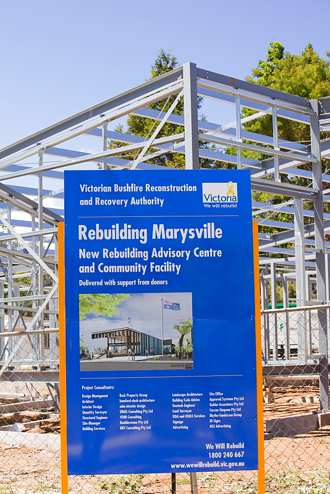 Rebuilding at Marysville, one of the worst affected communities of the catastrophic 2009 Australian Bush Fires in the state of Victoria, Australia, Pacific