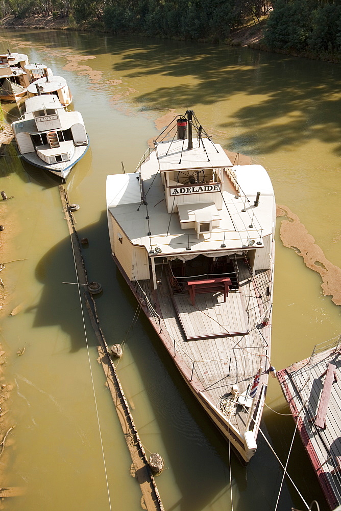 Wooden paddle steamers on the Murray River at Echuca, Victoria, Australia, Pacific