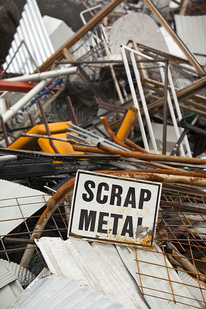 Scrap metal awaiting recycling at Jindabyne rubbish dump in the Snowy Mountains, New South Wales, Australia, Pacific