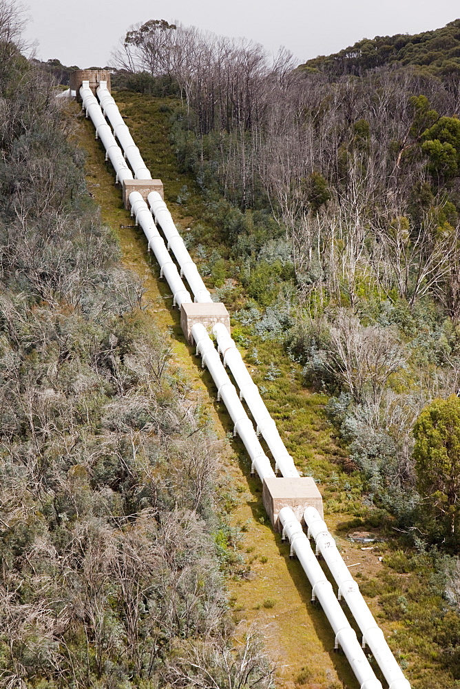 Pipeline taking water to Guthega power station as part of the Snowy mountains hydro scheme, New South Wales, Australia, Pacific