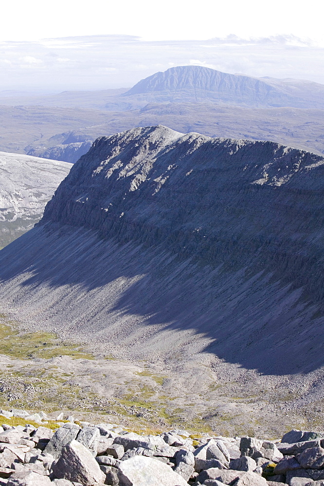 The peak of Foinaven in Sutherland, Scotland, United Kingdom, Europe