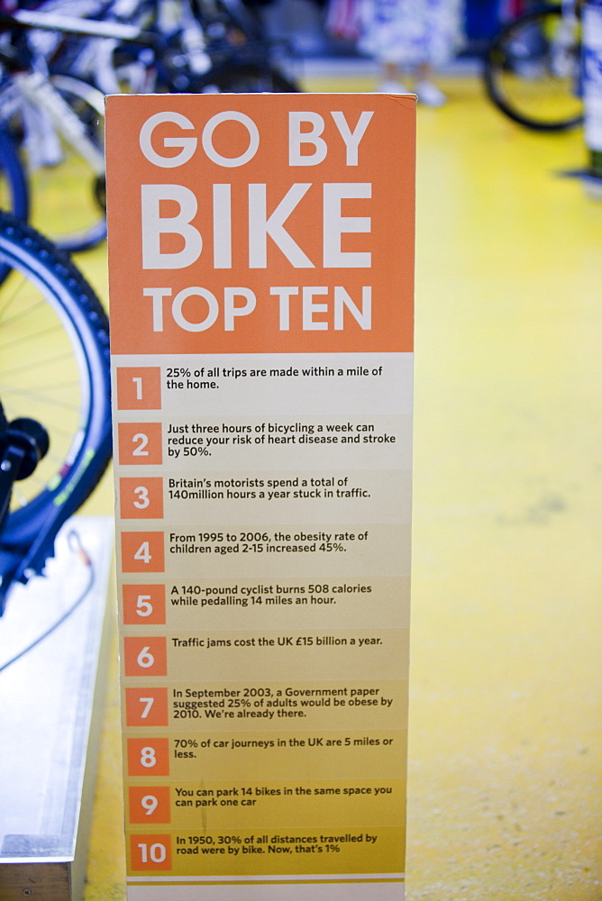 A poster about the benefits of cycling, United Kingdom, Europe