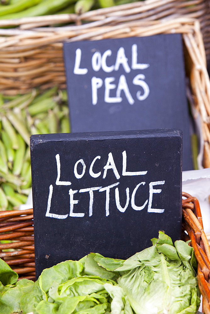 Local food for sale at a shop in Cley Next the Sea, Norfolk, England, United Kingdom, Europe