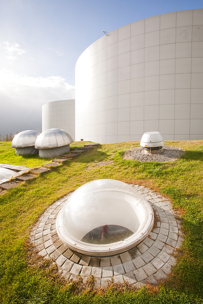 The Perlan building, designed around five huge water tanks that hold geothermally heated water, Reykjavik, Iceland, Polar Regions