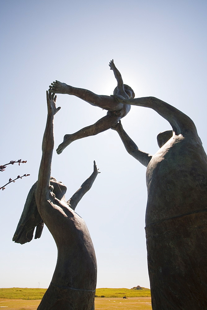 The Children of Tresco sculpture by David Wynne in the Abbey Gardens on Tresco, Isles of Scilly,, United Kingdom, Europe