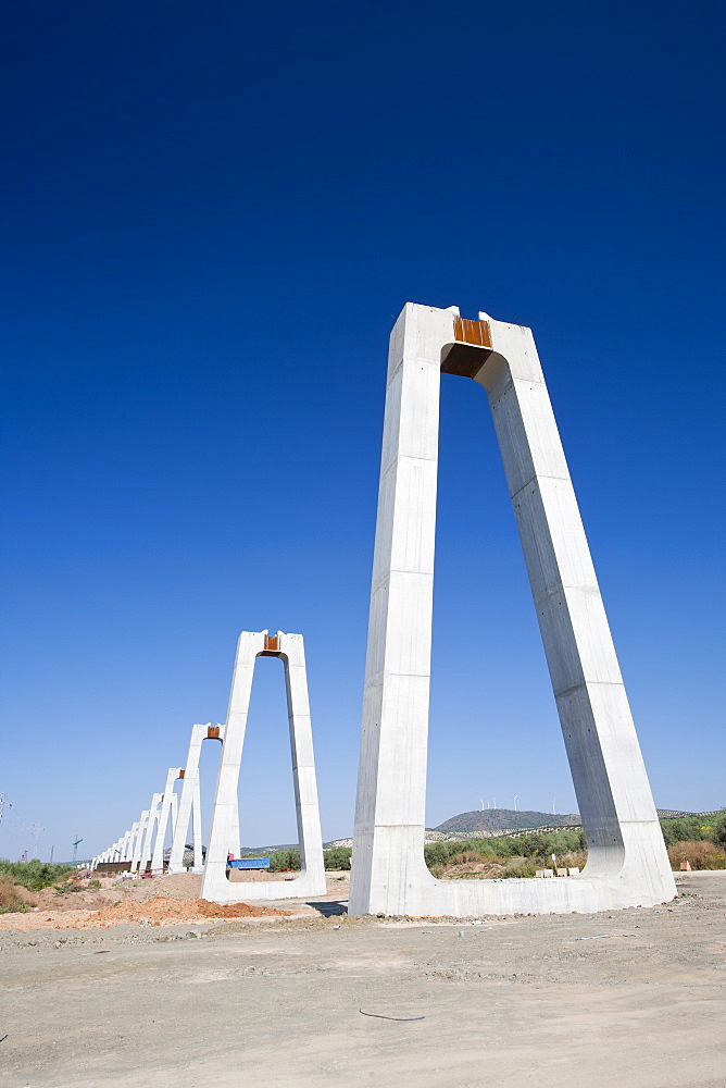 A High Speed rail link being constructed between Antequera and Granada in Andalucia, Spain, Europe