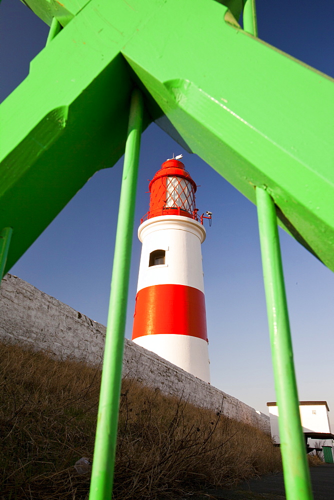 Souter lighthouse on the North East coast between Newcastle and Sunderland, South Tyneside, Tyne and Wear, England, United Kingdom, Europe