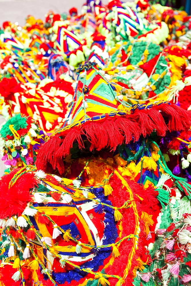 Berber hats for sale on the streets of Marrakech, Morocco, North Africa, Africa