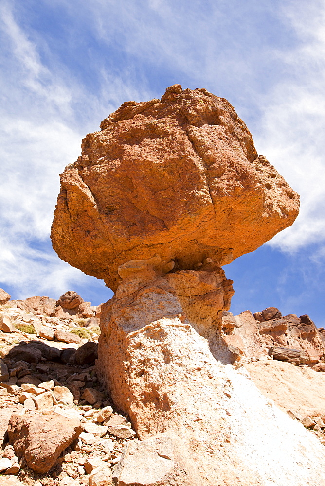 Eroded rock formations near Jebel Sirwa in the Anti Atlas mountains of Morocco, North Africa, Africa