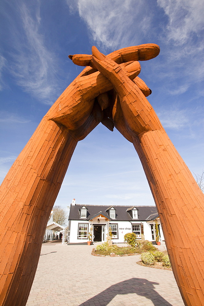 The Big Dance sculpture by artist Ray Lonsdale in the Sculpture Garden at the world famous Gretna Green Blacksmiths shop, Scotland, United kingdom, Europe