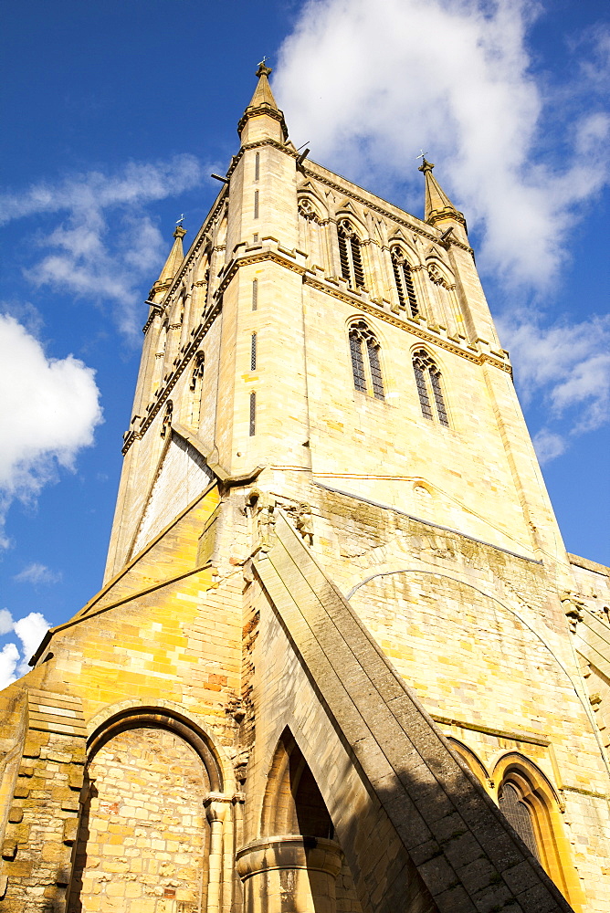 Pershore Abbey, one of the largest abbeys in the UK was destroyed in the reformation, but the attached church survived. Pershore, Worcestershire, England, United Kingdom, Europe