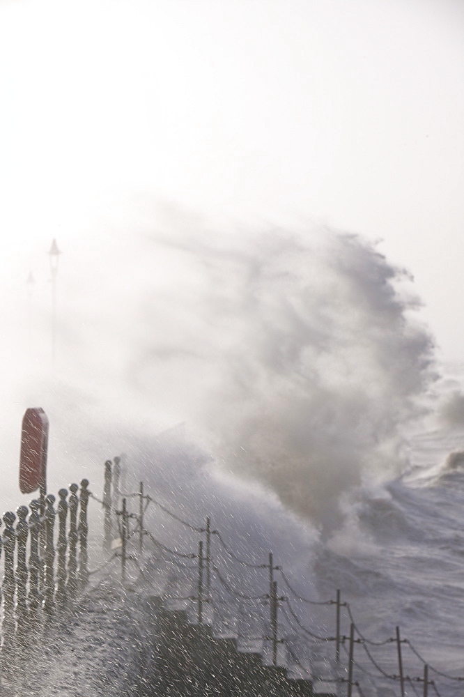 Blackpool being battered by storms, Blackpool, Lancashire, England, United Kingdom, Europe