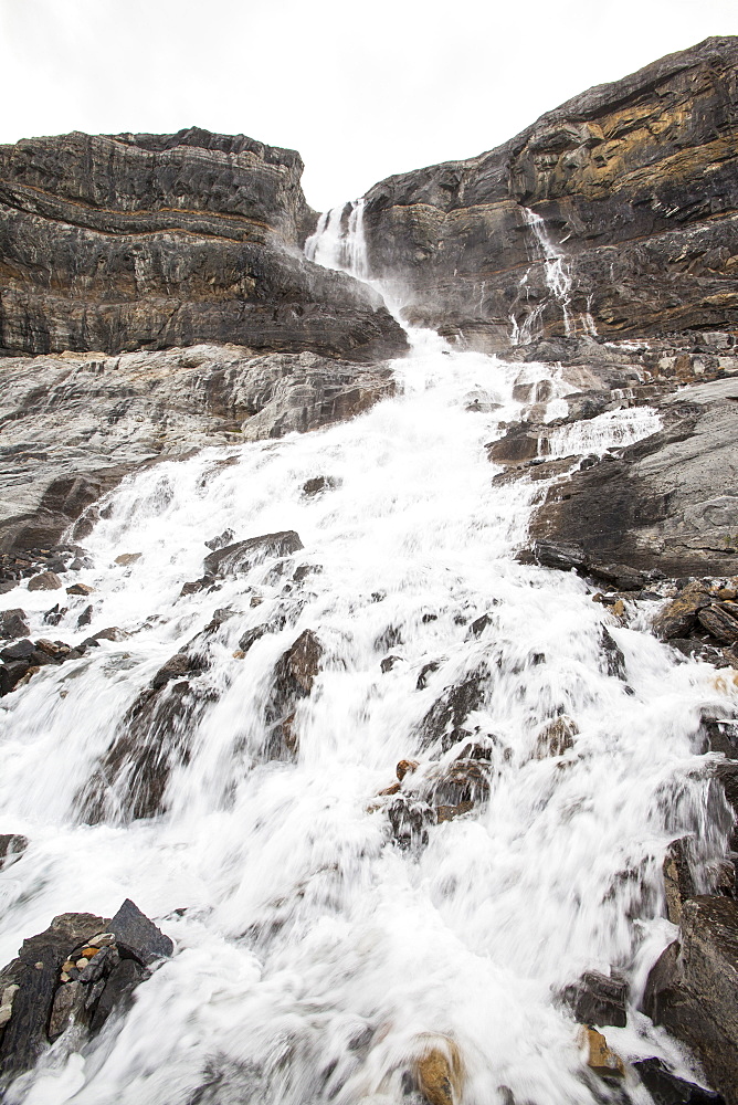 Bow Glacier falls in the Canadian Rockies, Canada, North America