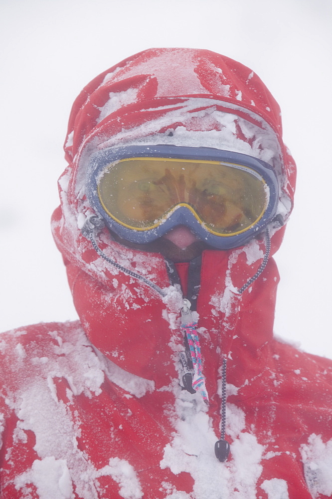 Mountaineers surviving atrocious conditions on Cairngorm, Scotland, United Kingdom, Europe