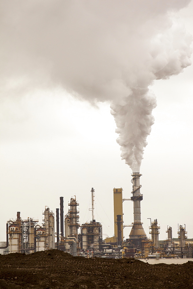 The Syncrude upgrader plant on the tar sands project, Alberta, Canada, North America