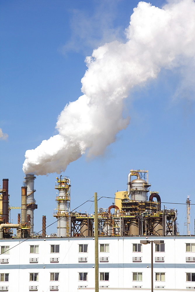 The Syncrude upgrader plant on the tar sands project, Alberta, Canada, North America