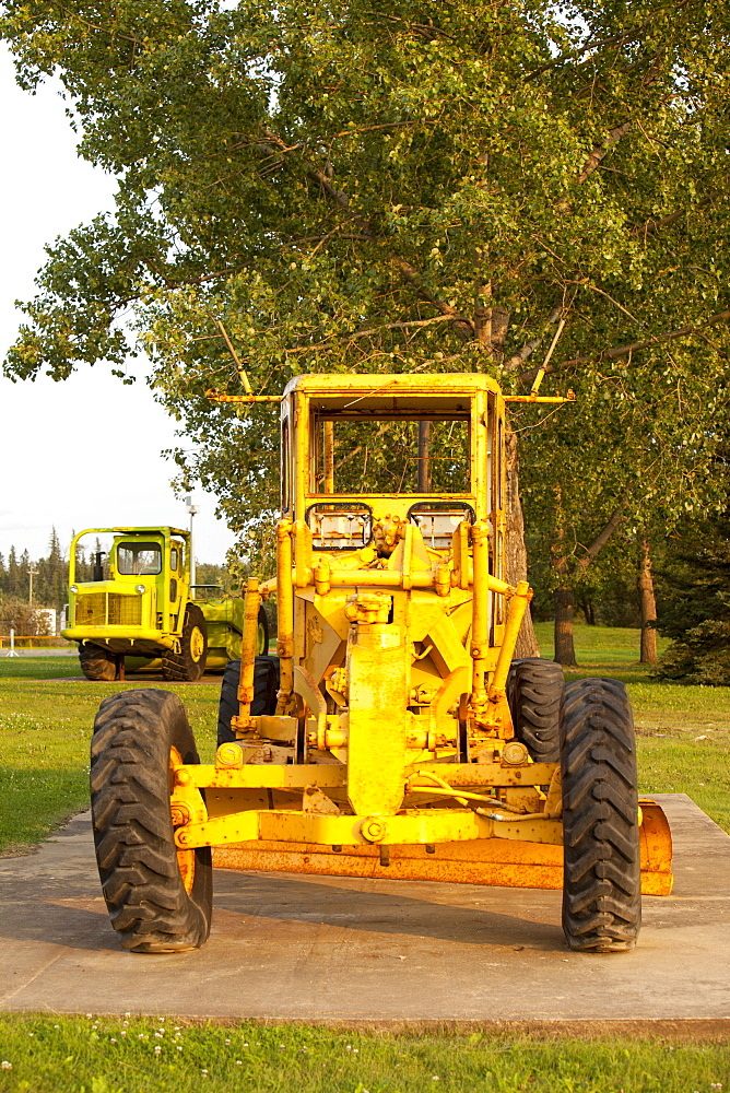 Old machinery used in the tar sands, Alberta, Canada, North America