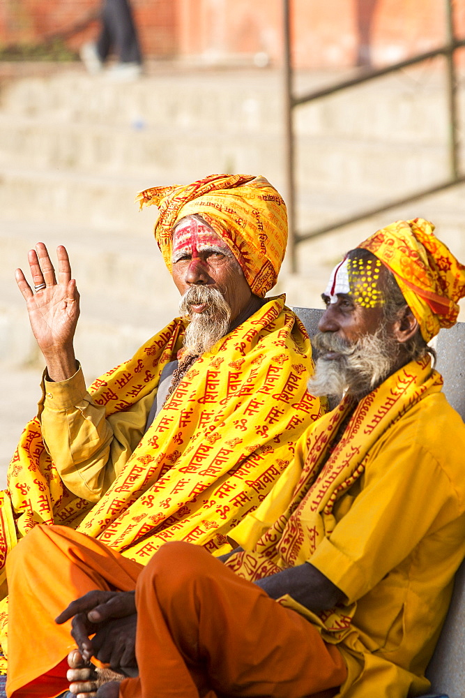 Sadhus (Hindu holy men) in Kathmandu, Nepal, Asia