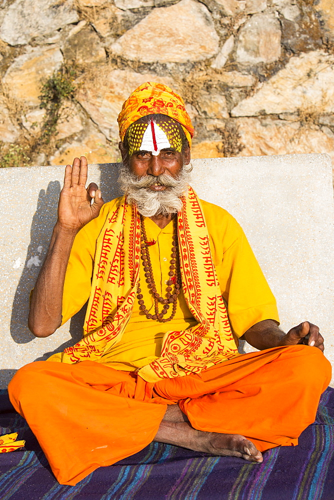 Sadhu (Hindu holy man) in Kathmandu, Nepal, Asia