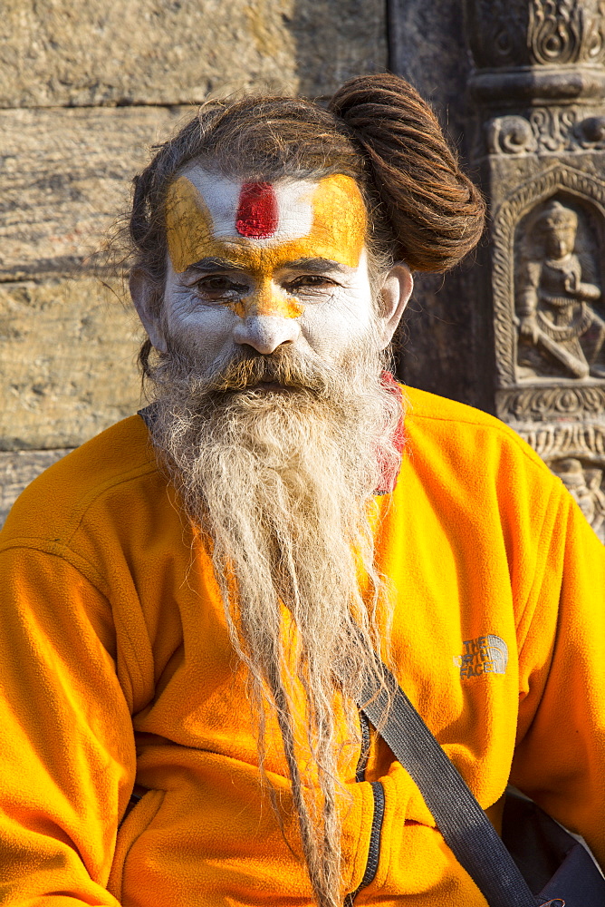 Sadhu (Hindu holy man) in Kathmandu, Nepal, Asia