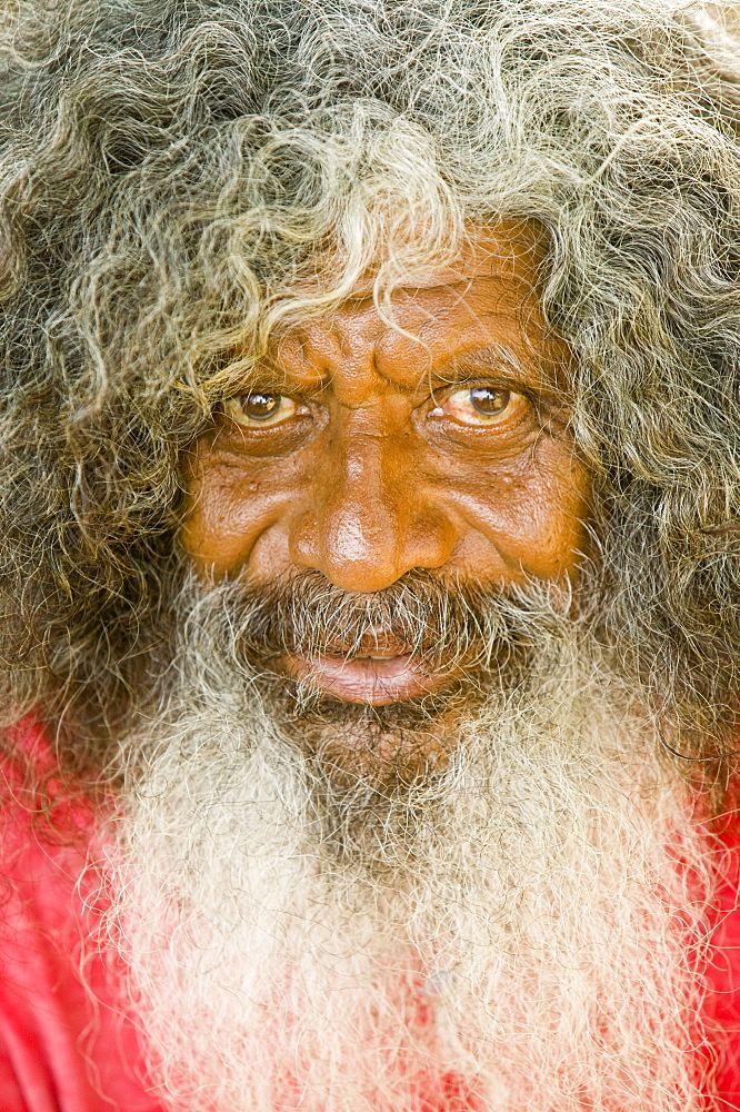 Elderly man on Funafuti atoll, Tuvalu, Pacific