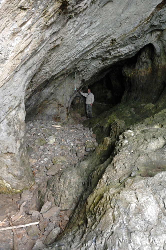 Cave interior, Paviland Cave, Gower, West Glamorgan, Wales, UK, Europe    (rr)