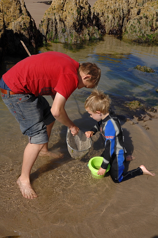 Rockpooling, Marloes Sands, Pembrokeshire, Wales, UK