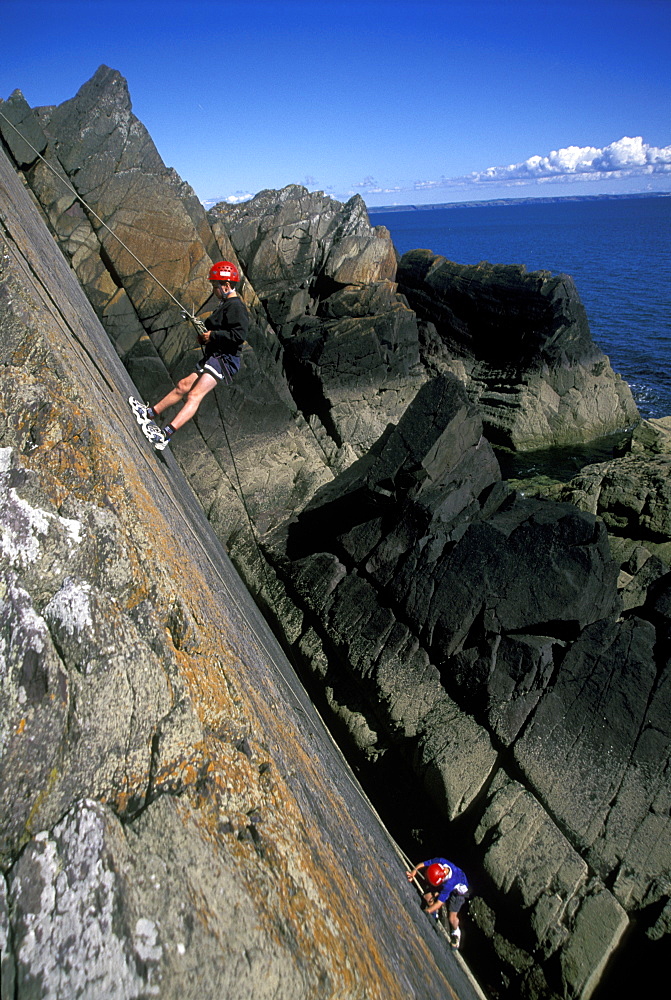 TYF rock climbing, Porthclais, Pembrokeshire