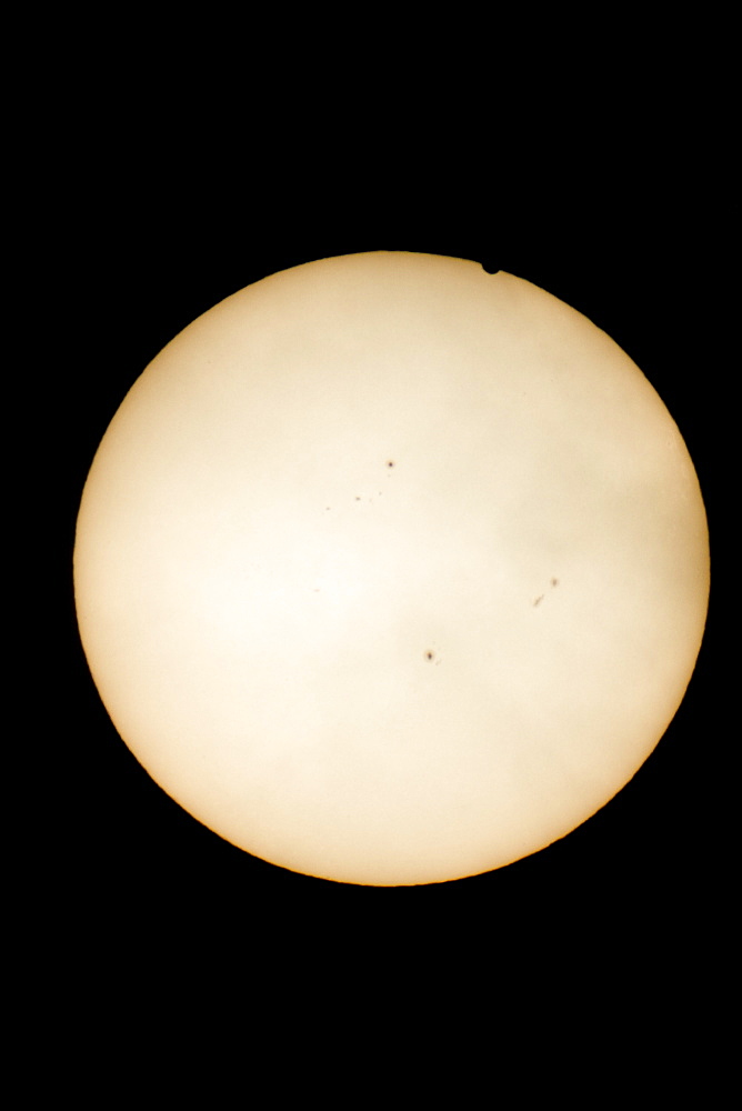 Venus crossing Sun. Uhersky Brod, Czech Republic, Europe