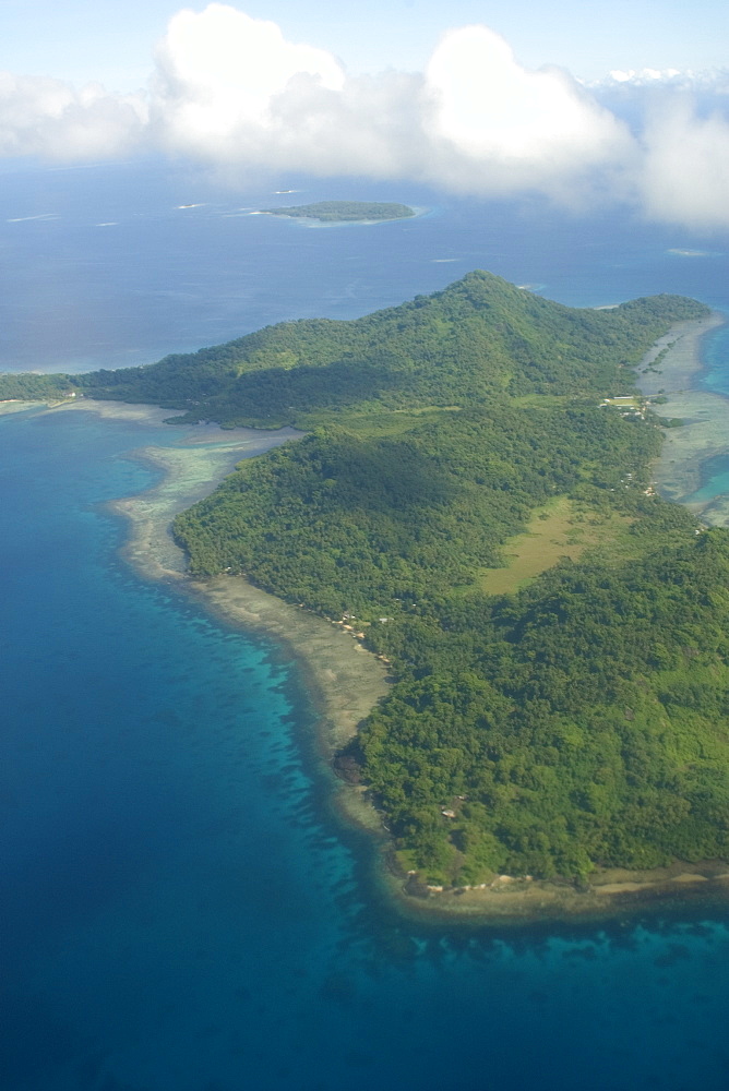 Aerial view of Chuuk island, Federated States of Micronesia, Caroline Islands, Micronesia, Pacific Ocean, Pacific