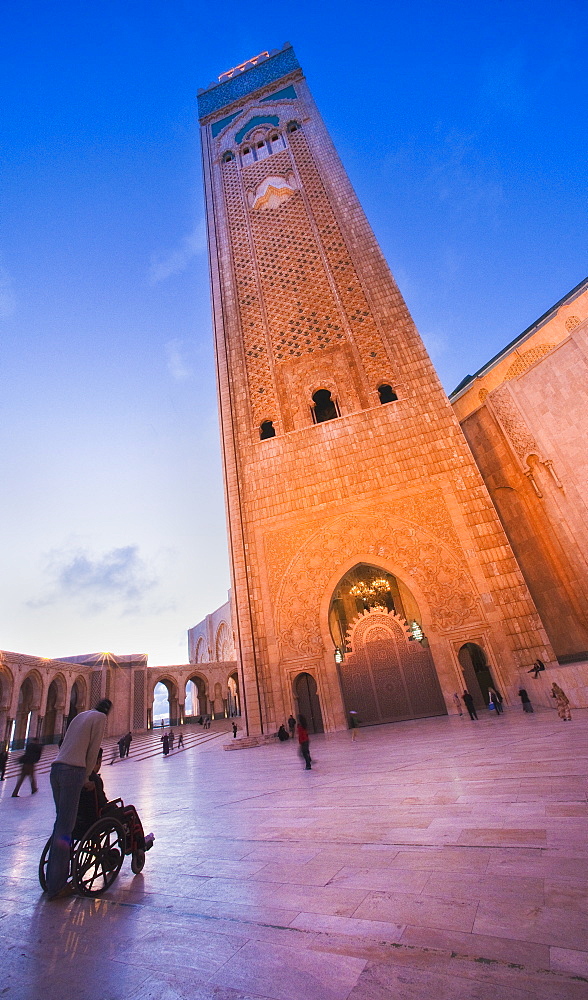 11/04/2009. Hassan II Mosque (worlds 2nd largest), afternoon. Morocco, Al-Magreb, Casablanca. Casablanca, Casablanca City, Morocco. Morocco