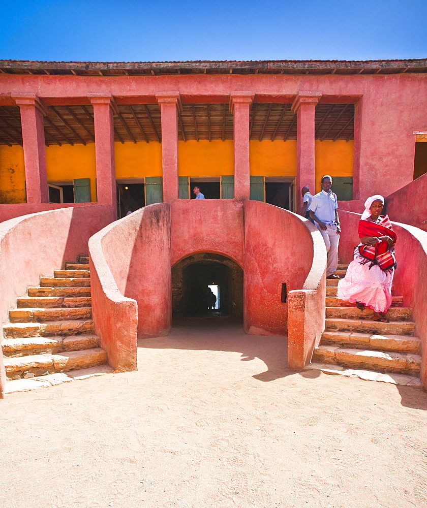 02/04/2009. Senegal, Dakar, Island of Goree, the beach, Unesco World Heritage, The island of Goree was a traditional slaving and trading port, by the colonial powers of Europe, It is a small town of historic houses, with a fort and a protected harbour for trading. Slave quaters. Dakar, Goree Islnad , Cape Verde Peninsula. Senegal